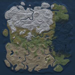 Thumbnail Rust Map: Procedural Map, Size: 6000, Seed: 2569420, 17 Monuments