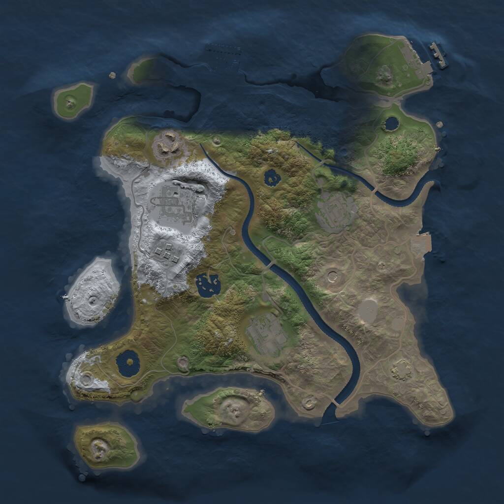 Rust Map: Procedural Map, Size: 3000, Seed: 68422, 11 Monuments
