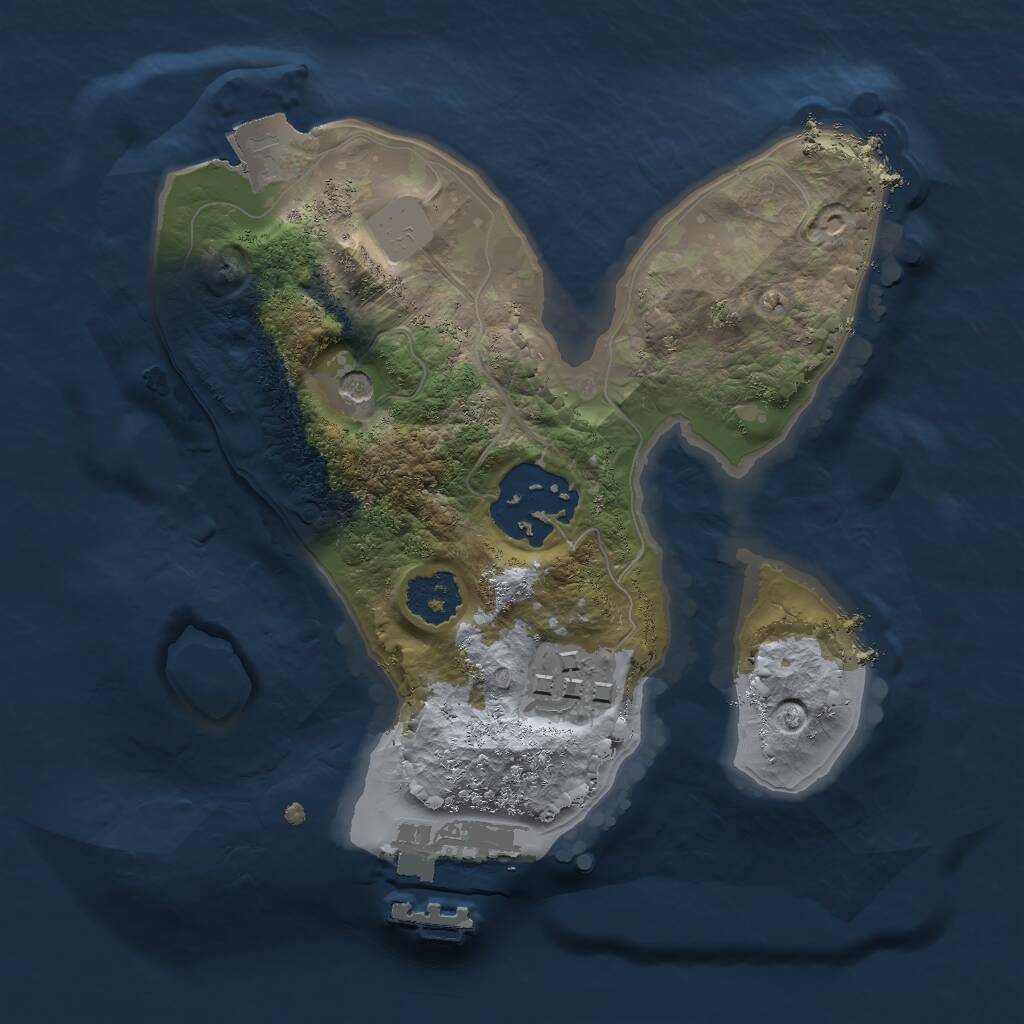 Rust Map: Procedural Map, Size: 1920, Seed: 50000, 5 Monuments