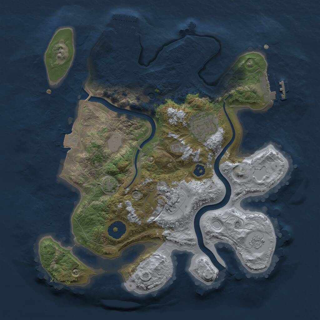 Rust Map: Procedural Map, Size: 2750, Seed: 1394934144, 8 Monuments