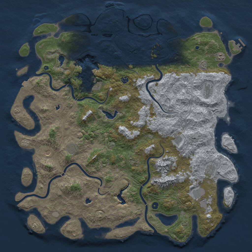 Rust Map: Procedural Map, Size: 5500, Seed: 88022255, 17 Monuments