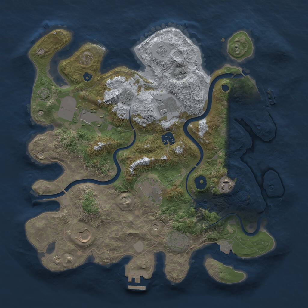 Rust Map: Procedural Map, Size: 3500, Seed: 648259, 14 Monuments