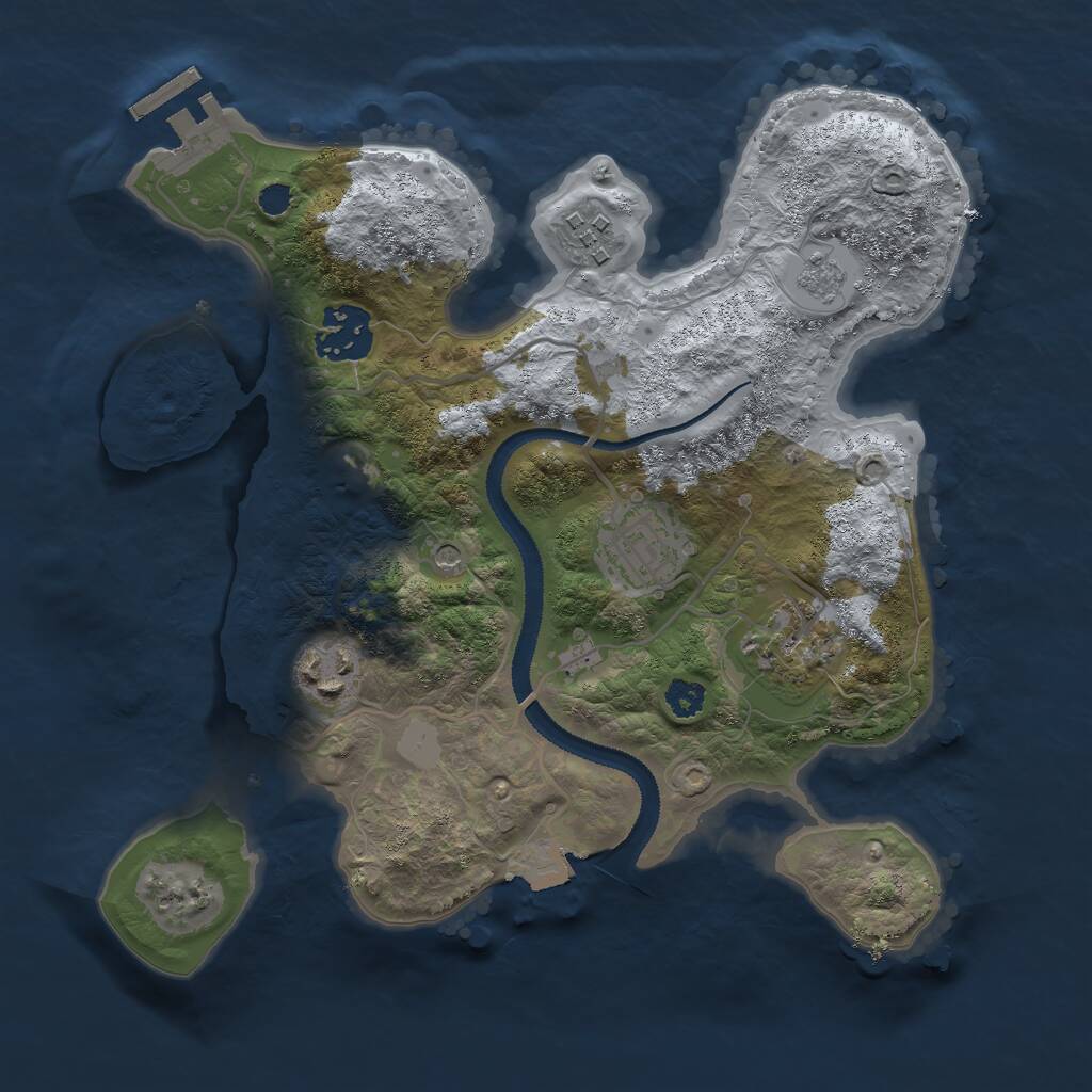 Rust Map: Procedural Map, Size: 2800, Seed: 603045840, 9 Monuments