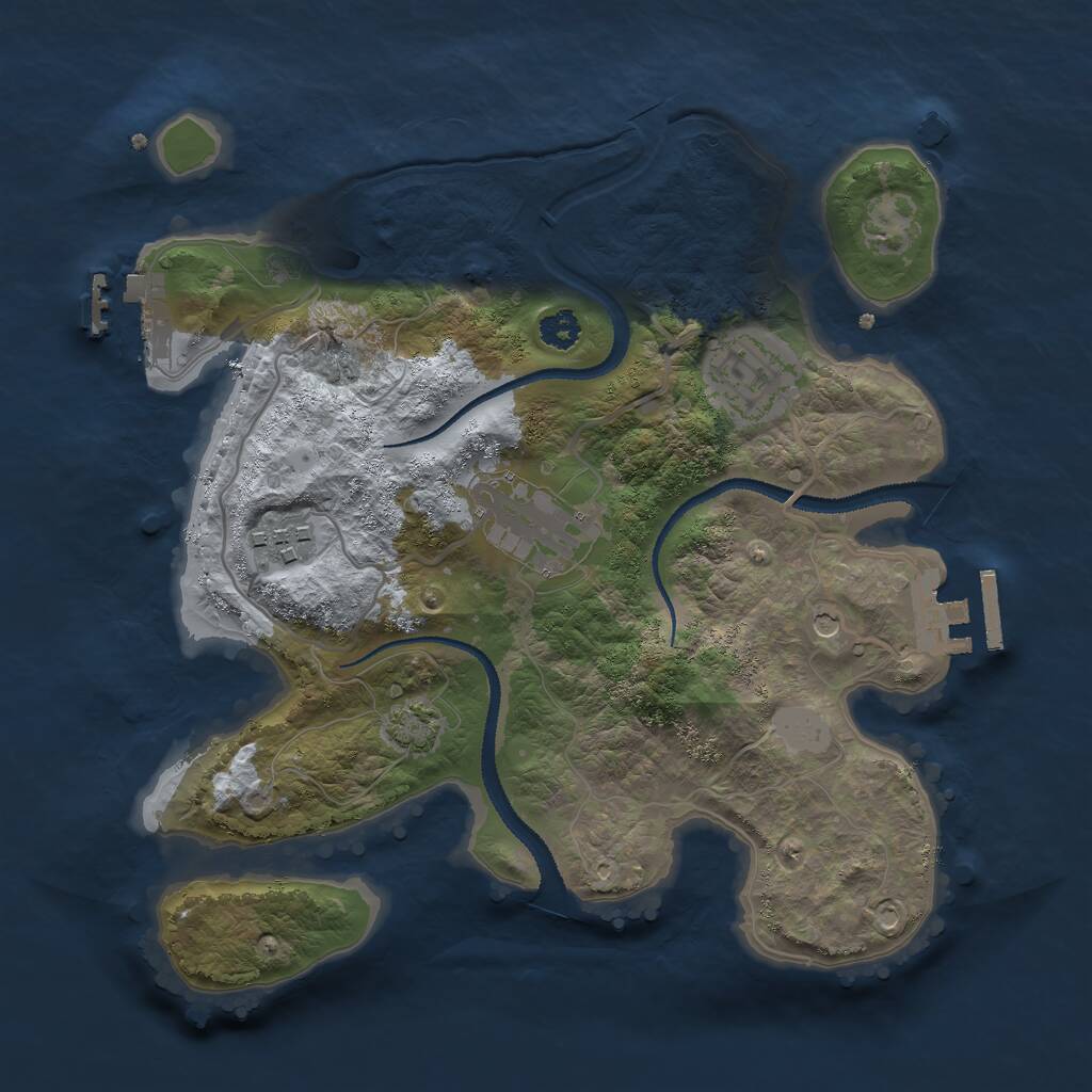 Rust Map: Procedural Map, Size: 2750, Seed: 1508987010, 8 Monuments