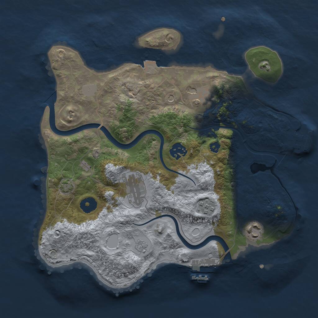 Rust Map: Procedural Map, Size: 3000, Seed: 7318596, 11 Monuments