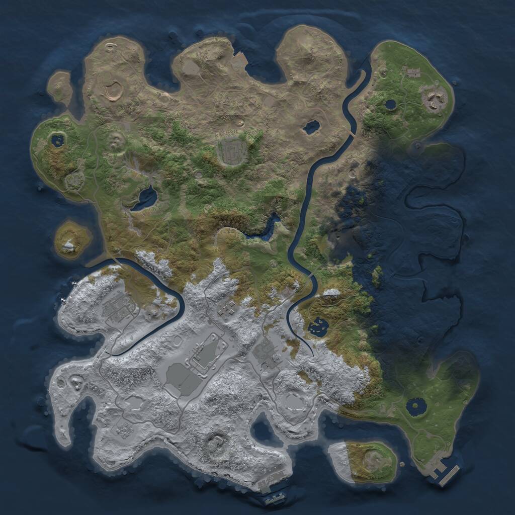 Rust Map: Procedural Map, Size: 4000, Seed: 1429252528, 15 Monuments