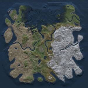 Thumbnail Rust Map: Procedural Map, Size: 4500, Seed: 606060, 16 Monuments