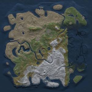 Thumbnail Rust Map: Procedural Map, Size: 4500, Seed: 274483973, 16 Monuments