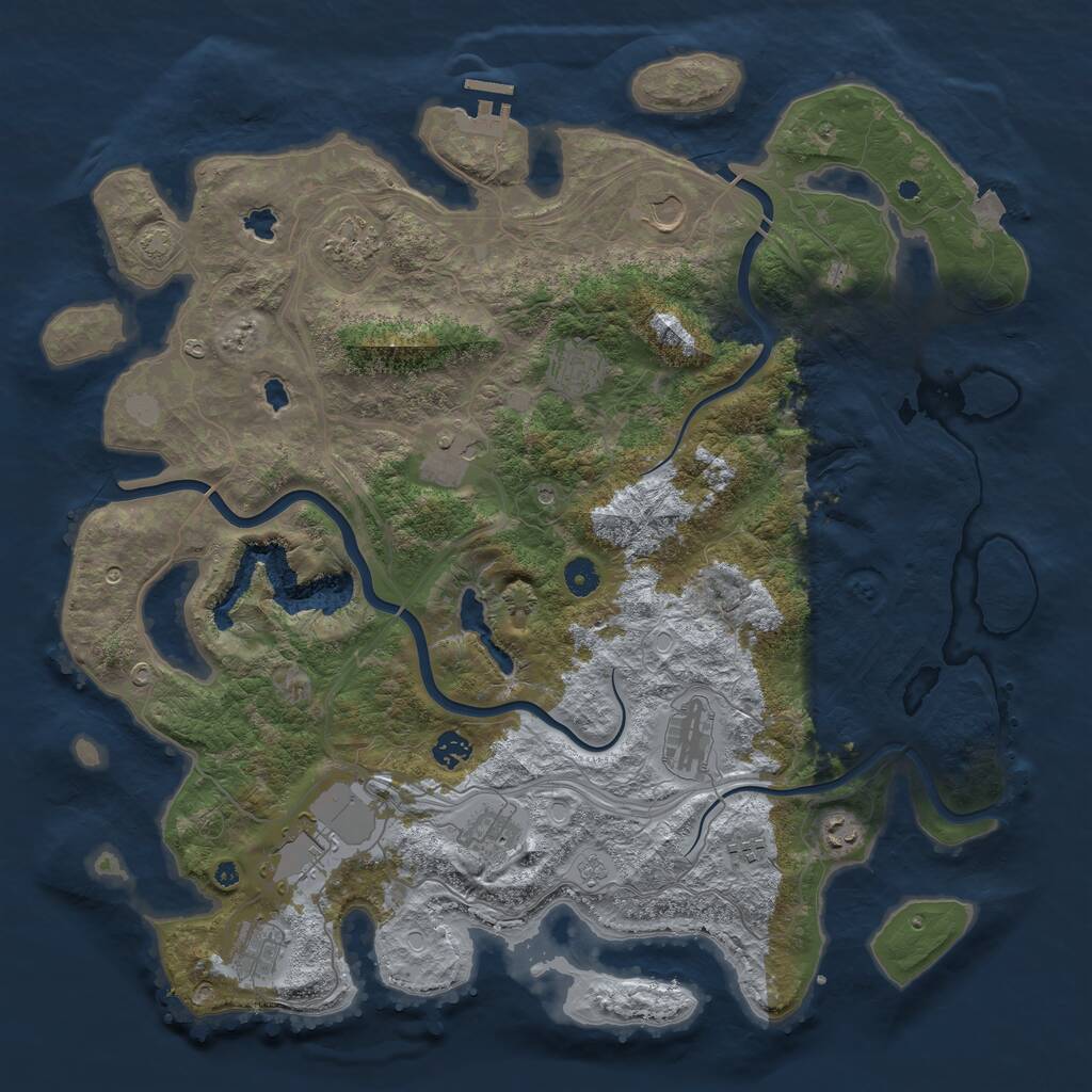 Rust Map: Procedural Map, Size: 4500, Seed: 274483973, 16 Monuments