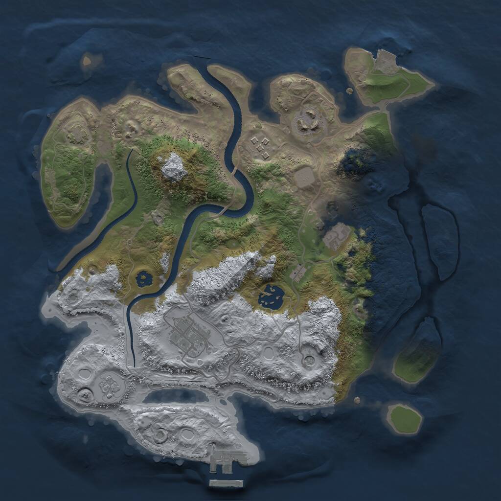 Rust Map: Procedural Map, Size: 3000, Seed: 81249, 10 Monuments