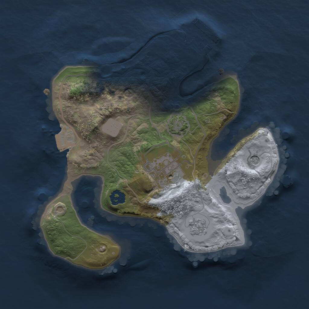 Rust Map: Procedural Map, Size: 2000, Seed: 259192, 6 Monuments