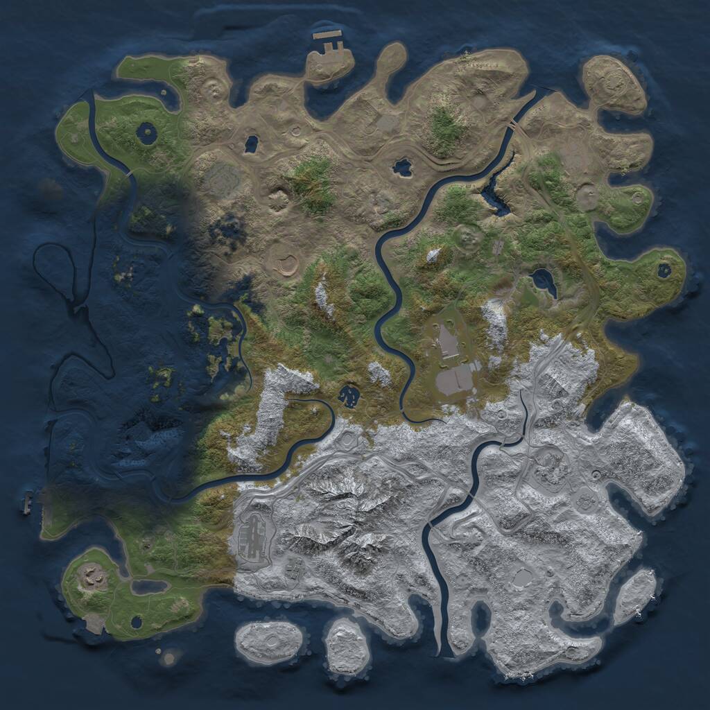 Rust Map: Procedural Map, Size: 5000, Seed: 970324201, 15 Monuments