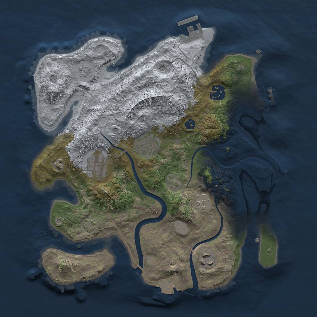 Rust Map: Procedural Map, Size: 3000, Seed: 66112233, 11 Monuments