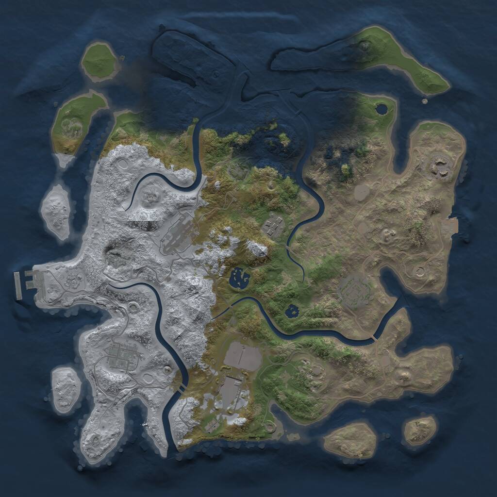 Rust Map: Procedural Map, Size: 3600, Seed: 17777, 13 Monuments