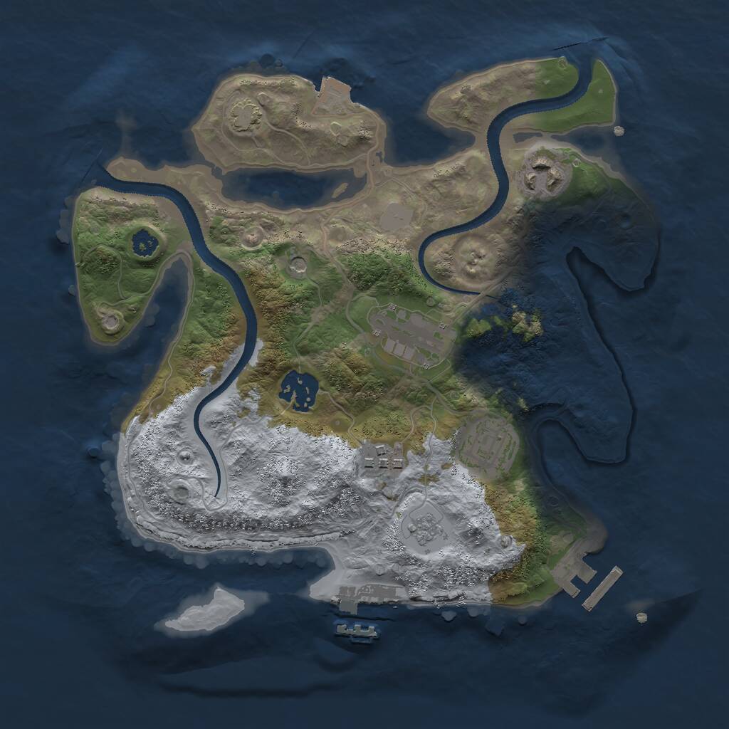 Rust Map: Procedural Map, Size: 2800, Seed: 1674207758, 11 Monuments