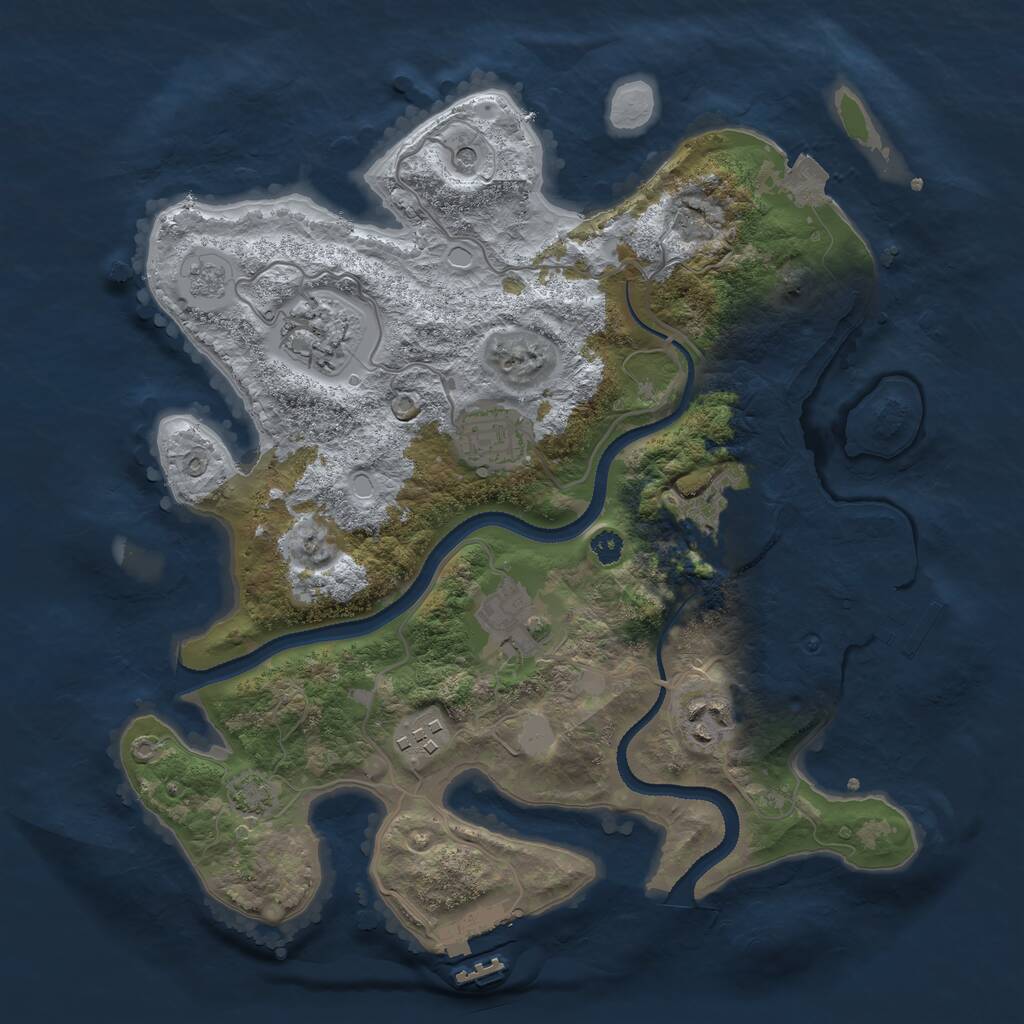 Rust Map: Procedural Map, Size: 3200, Seed: 38201924, 12 Monuments