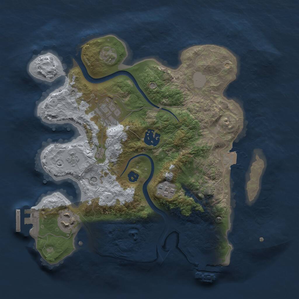 Rust Map: Procedural Map, Size: 2750, Seed: 579610677, 10 Monuments