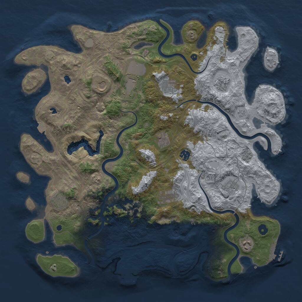 Rust Map: Procedural Map, Size: 4500, Seed: 892699552, 17 Monuments