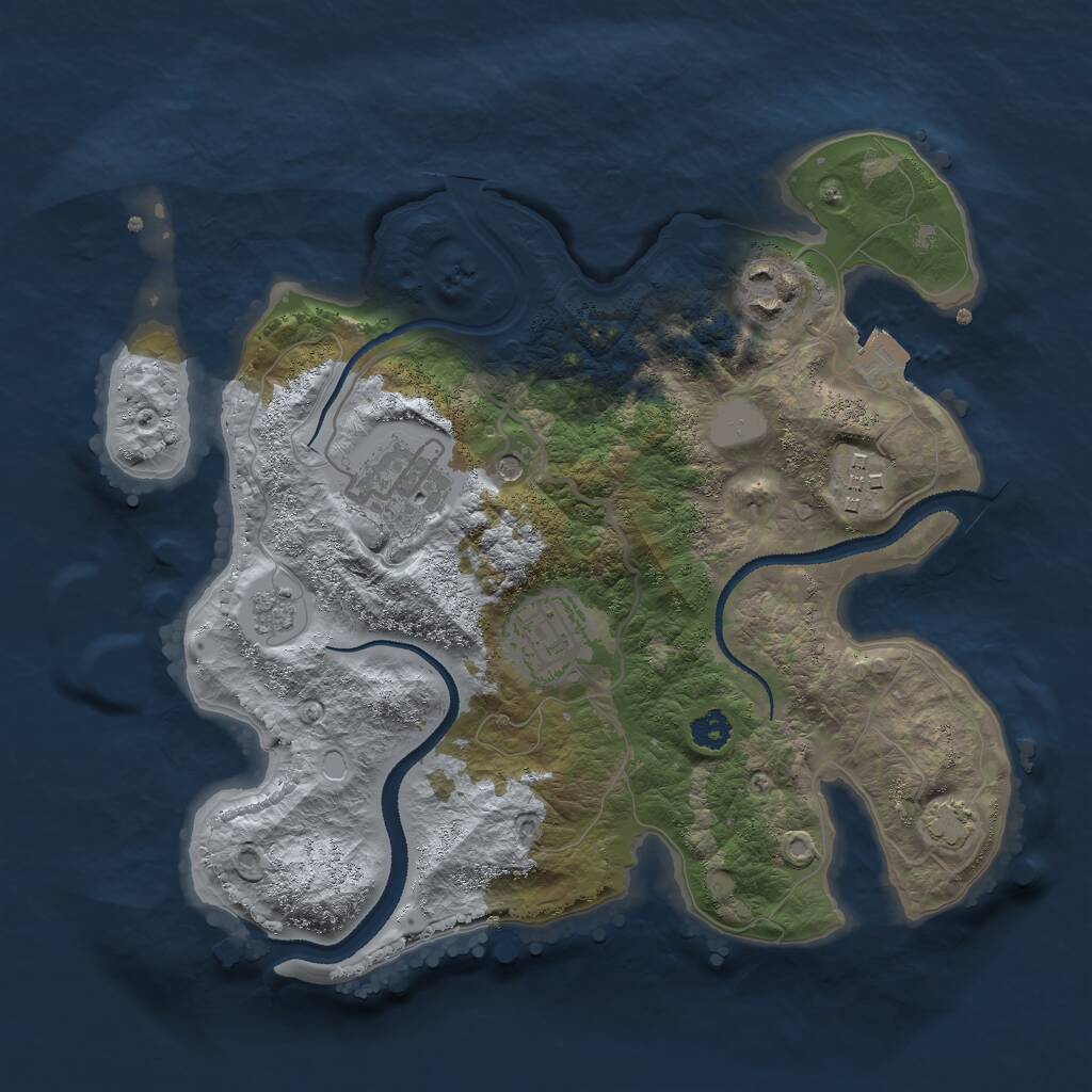 Rust Map: Procedural Map, Size: 2750, Seed: 365863651, 8 Monuments