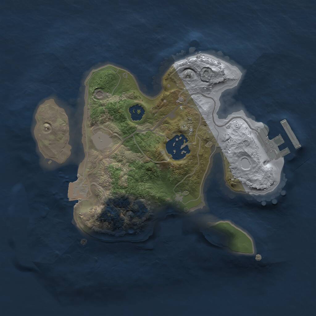 Rust Map: Procedural Map, Size: 2000, Seed: 1005219540, 3 Monuments