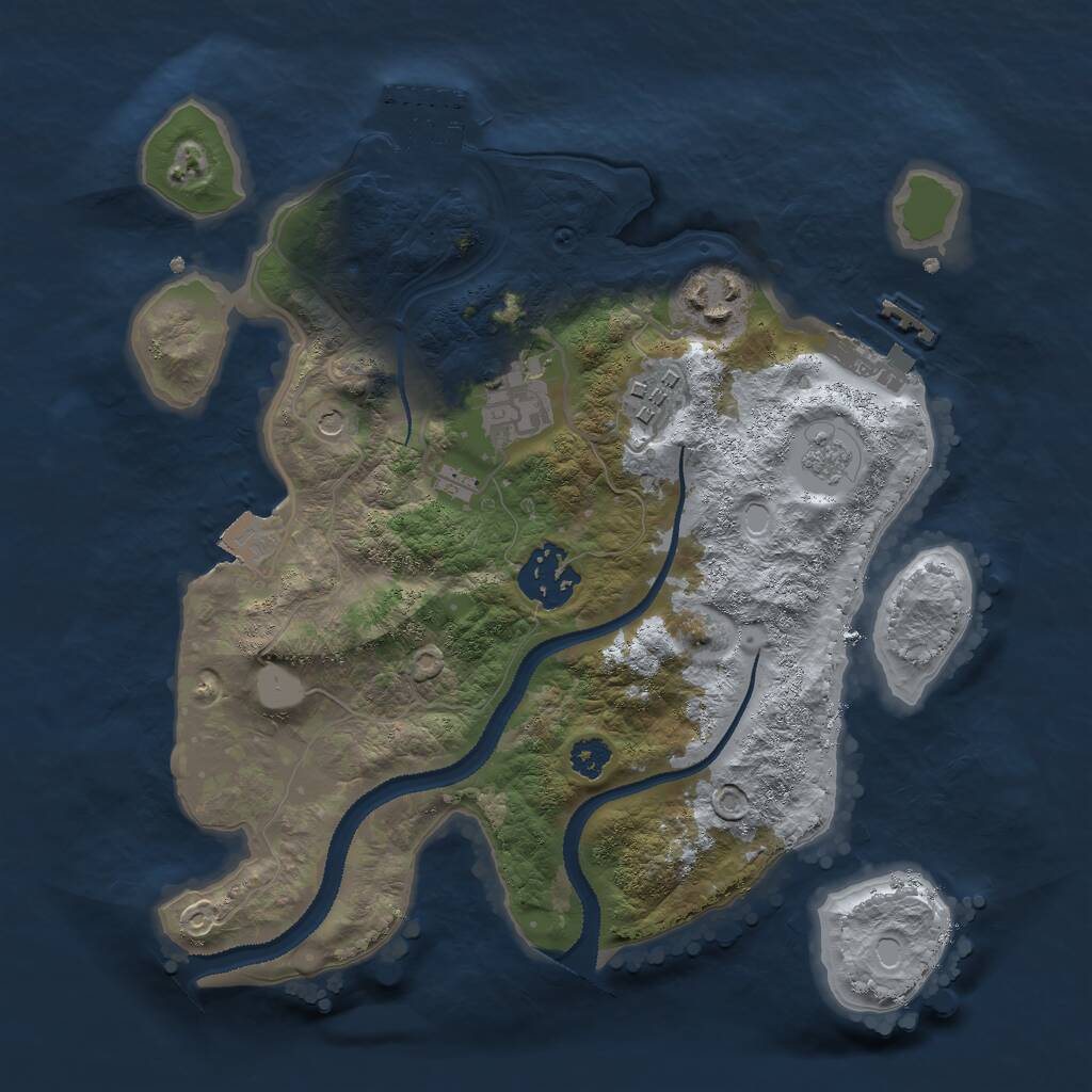 Rust Map: Procedural Map, Size: 2750, Seed: 2118843568, 9 Monuments