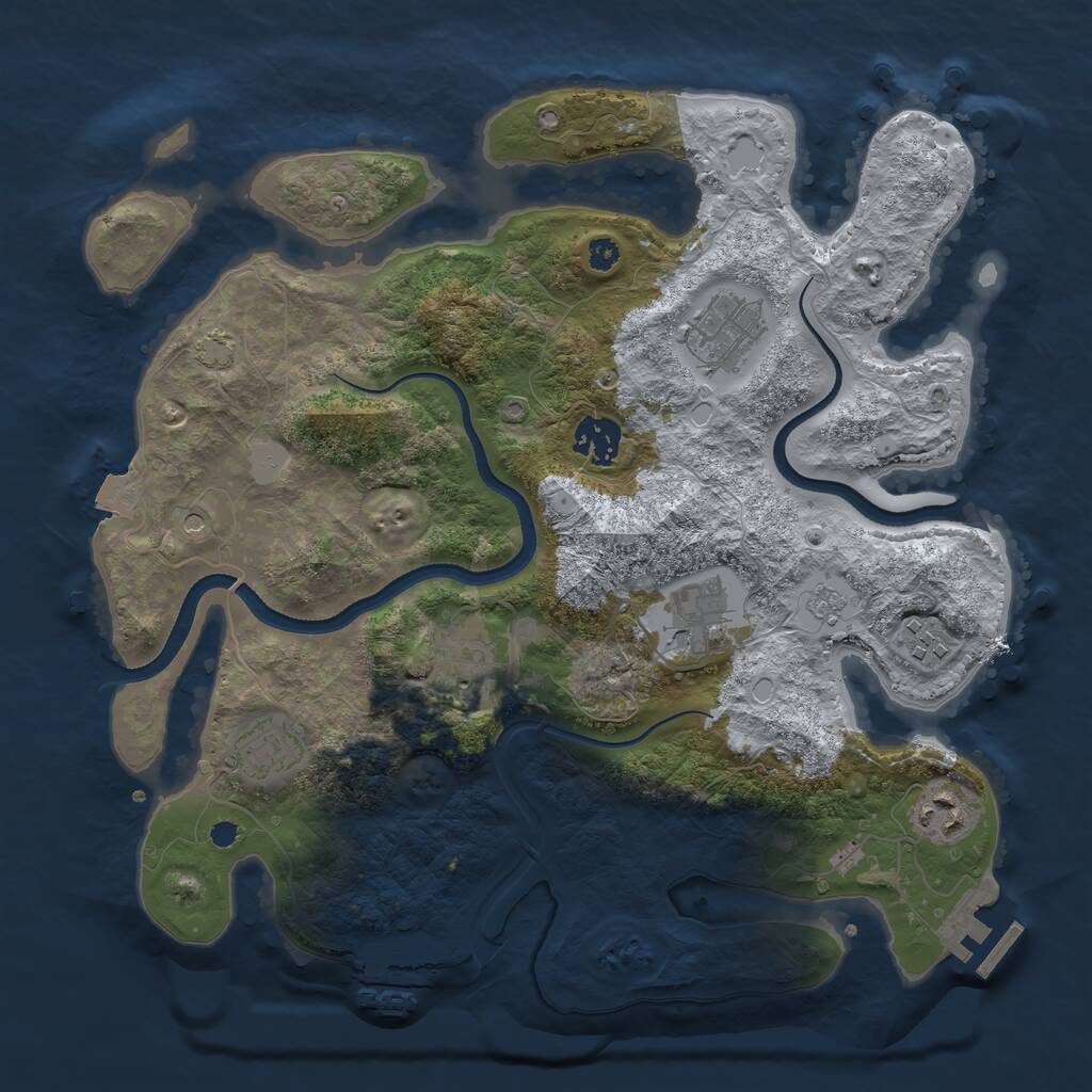Rust Map: Procedural Map, Size: 3400, Seed: 1580369940, 13 Monuments
