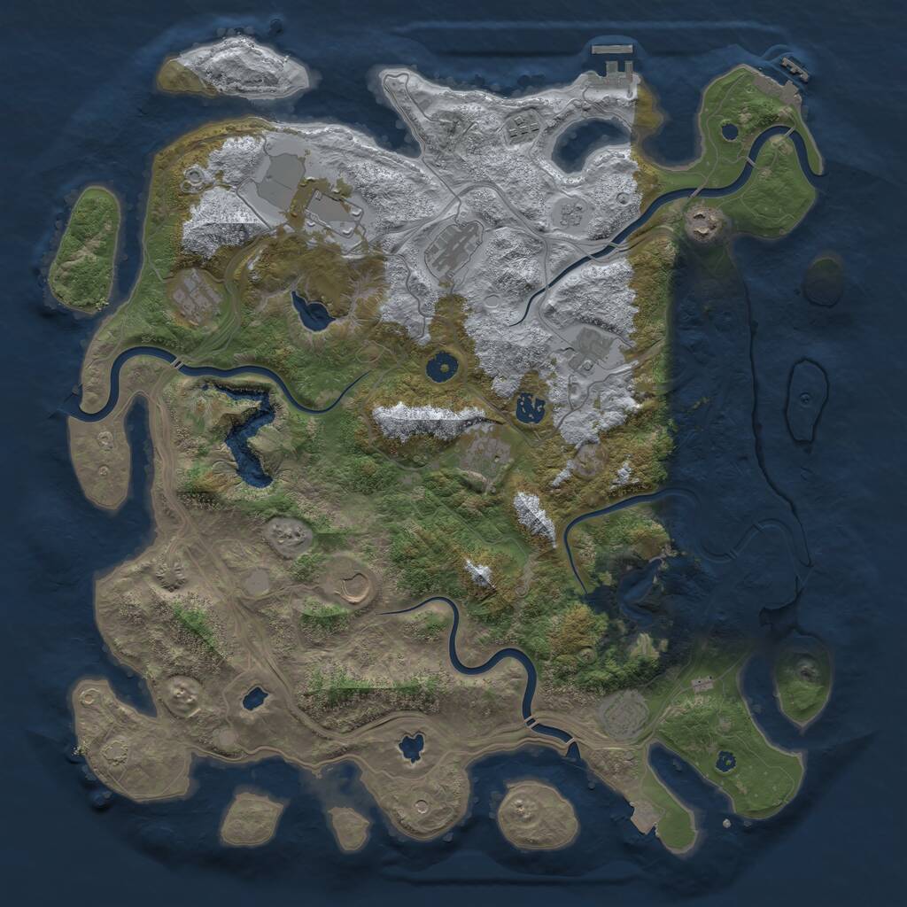 Rust Map: Procedural Map, Size: 4500, Seed: 738114730, 16 Monuments