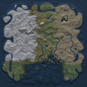 Thumbnail Rust Map: Procedural Map, Size: 6000, Seed: 119655065, 17 Monuments