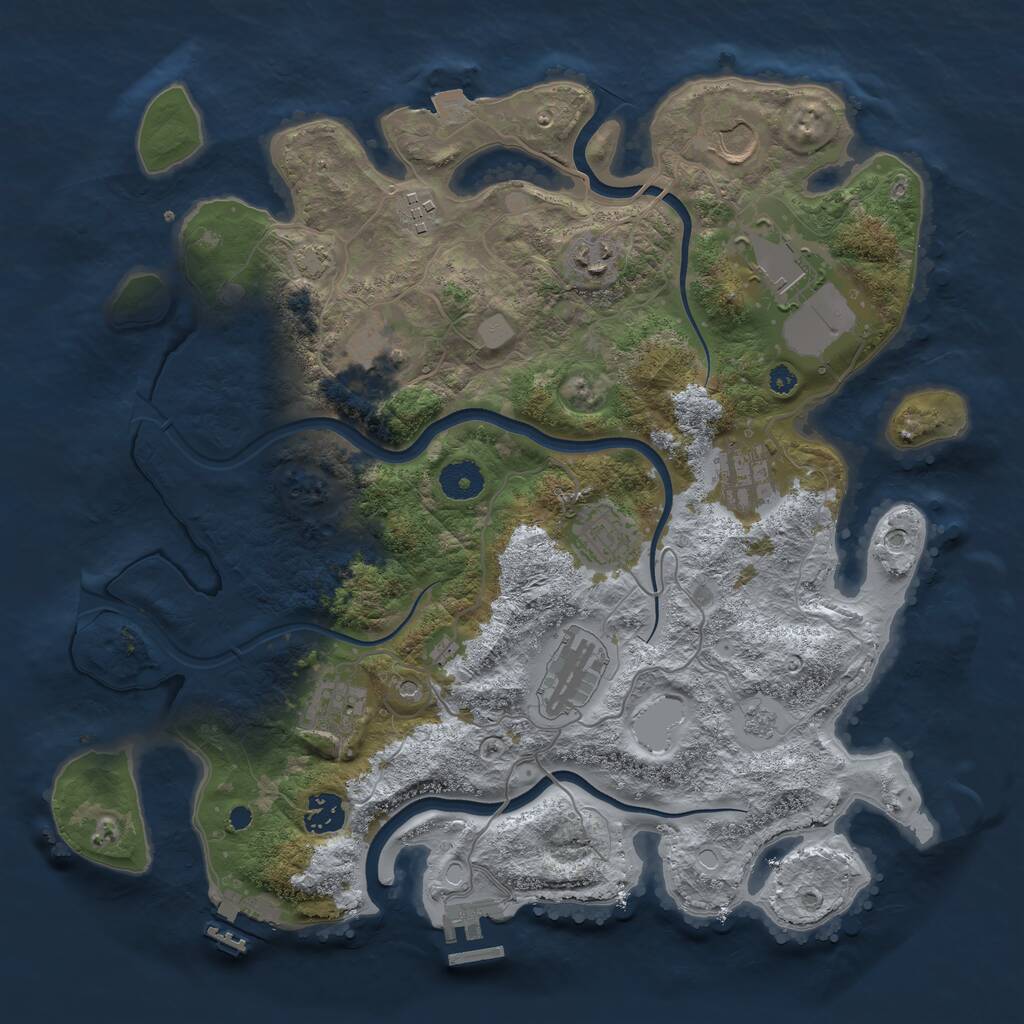 Rust Map: Procedural Map, Size: 3700, Seed: 1539318209, 16 Monuments