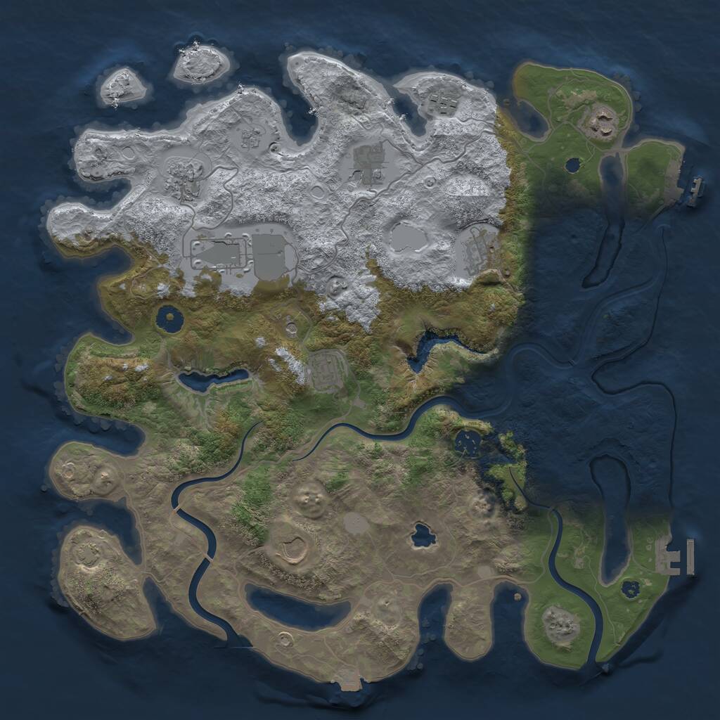 Rust Map: Procedural Map, Size: 4000, Seed: 1059126595, 15 Monuments