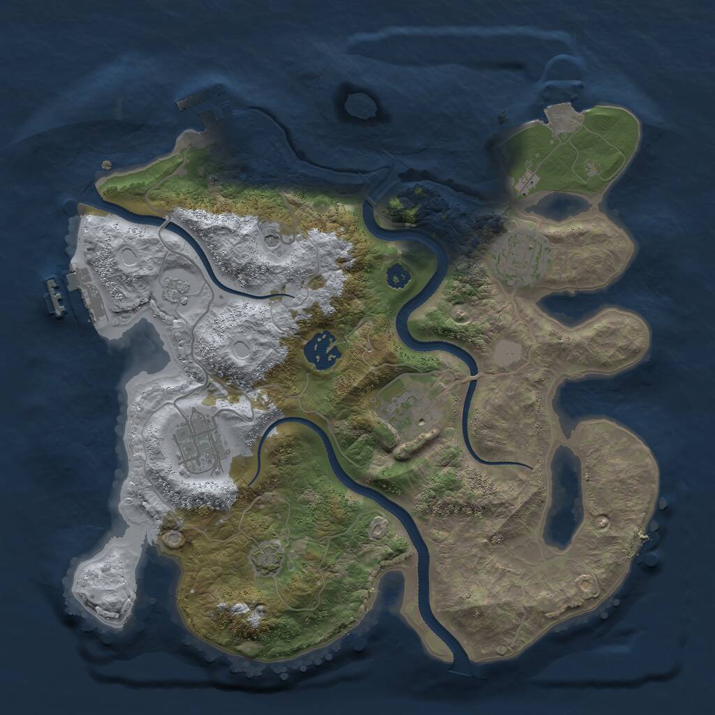 Rust Map: Procedural Map, Size: 3000, Seed: 917904099, 10 Monuments
