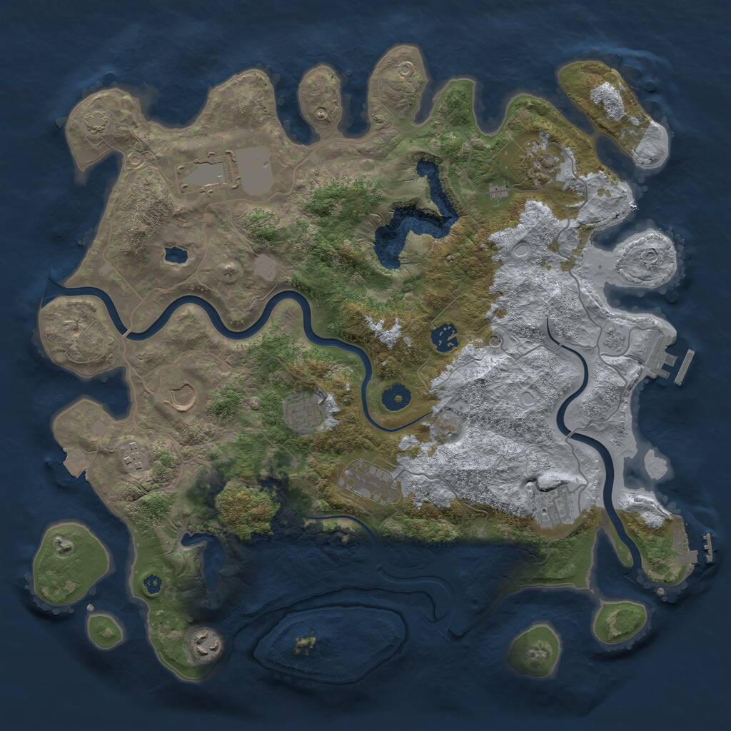 Rust Map: Procedural Map, Size: 4000, Seed: 310841923, 15 Monuments