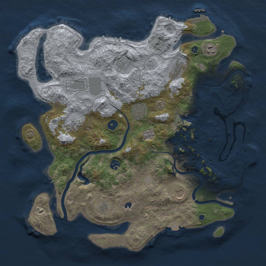 Rust Map: Procedural Map, Size: 4000, Seed: 1468403059, 16 Monuments