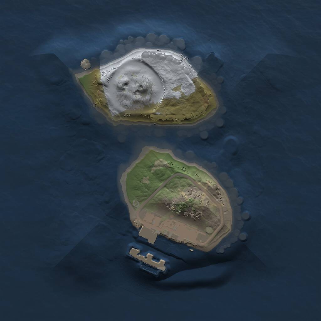 Rust Map: Procedural Map, Size: 1250, Seed: 1686849053, 2 Monuments