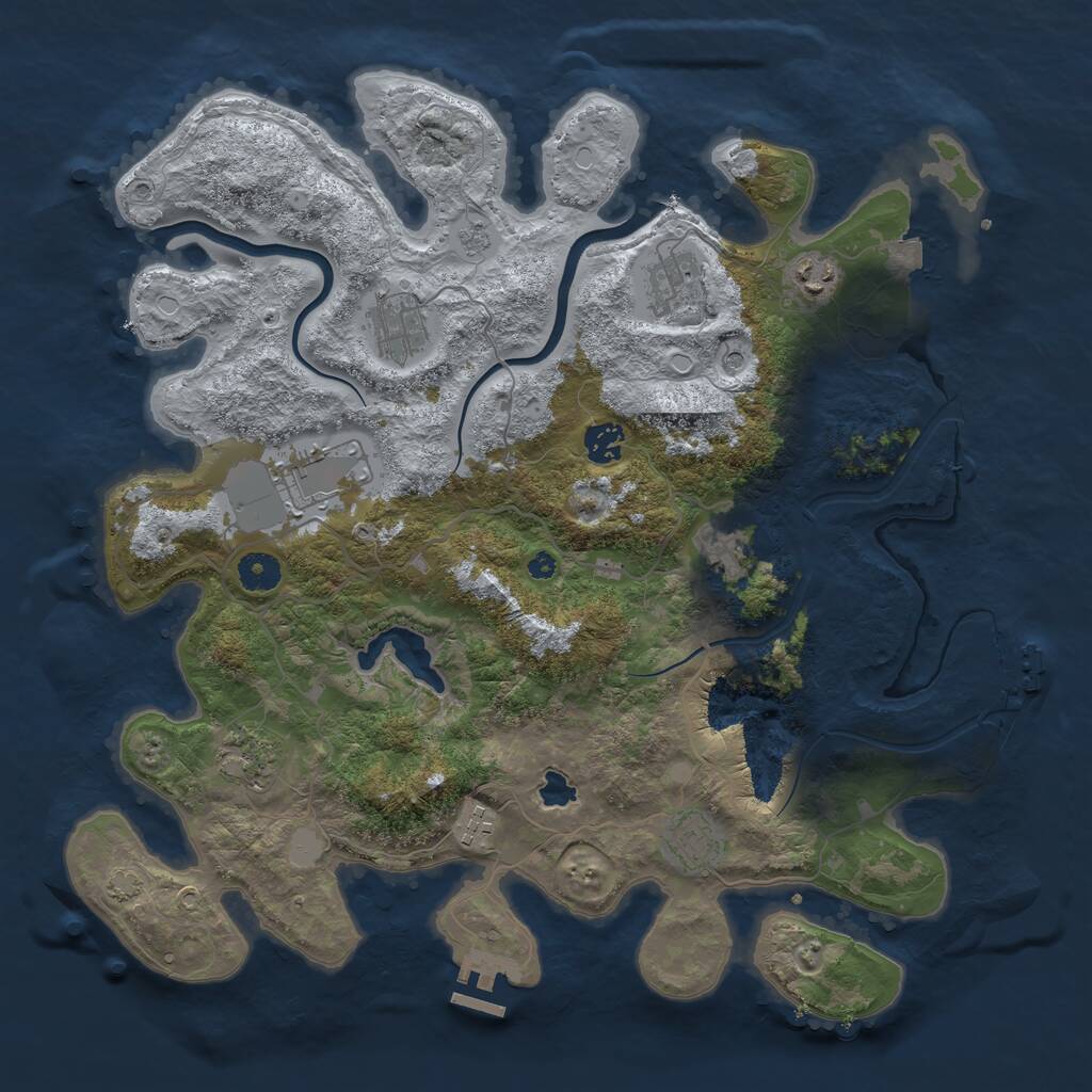 Rust Map: Procedural Map, Size: 4000, Seed: 1176383069, 15 Monuments