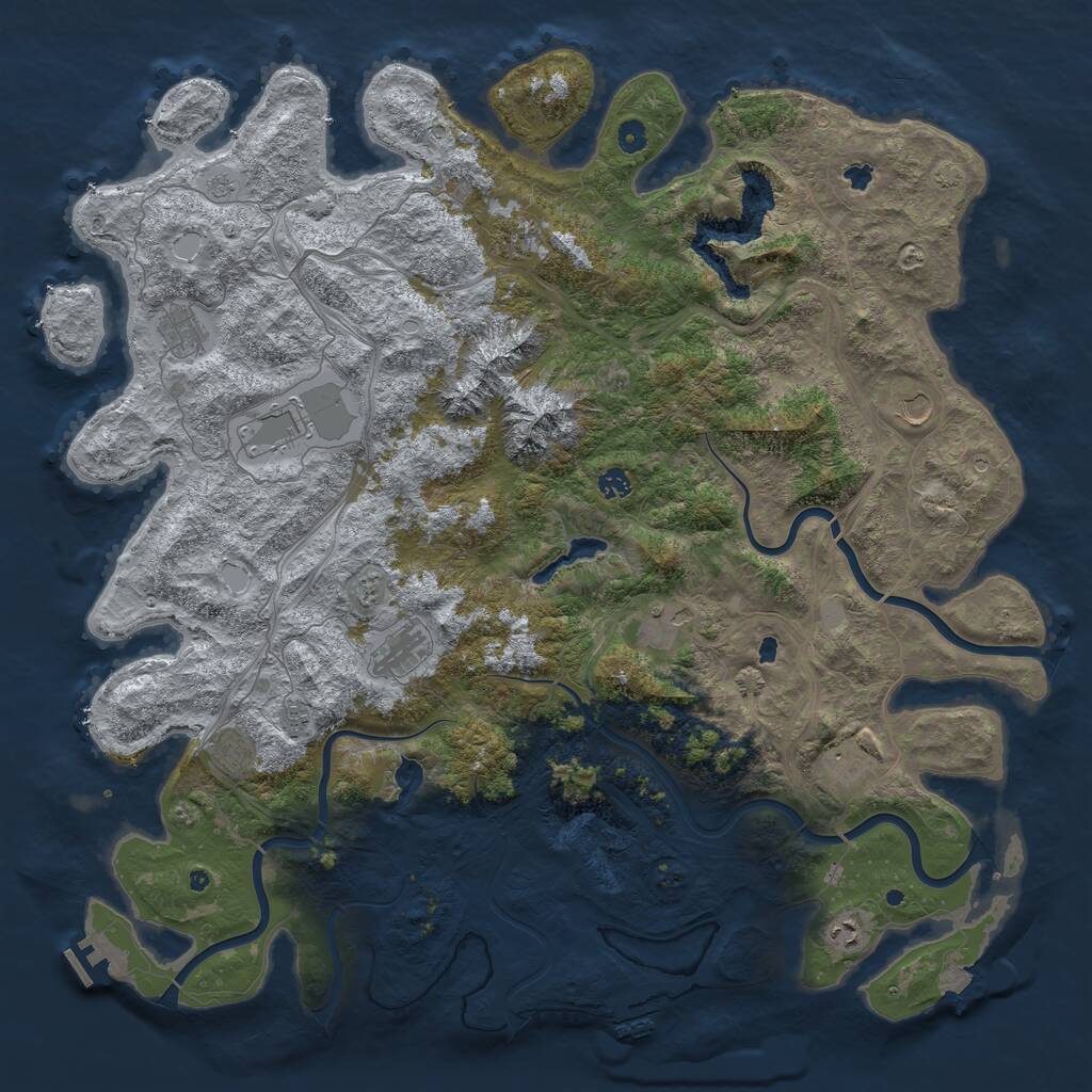 Rust Map: Procedural Map, Size: 5200, Seed: 2003718260, 17 Monuments