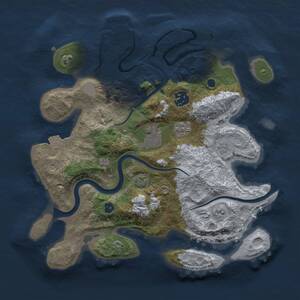 Thumbnail Rust Map: Procedural Map, Size: 3000, Seed: 9568, 8 Monuments