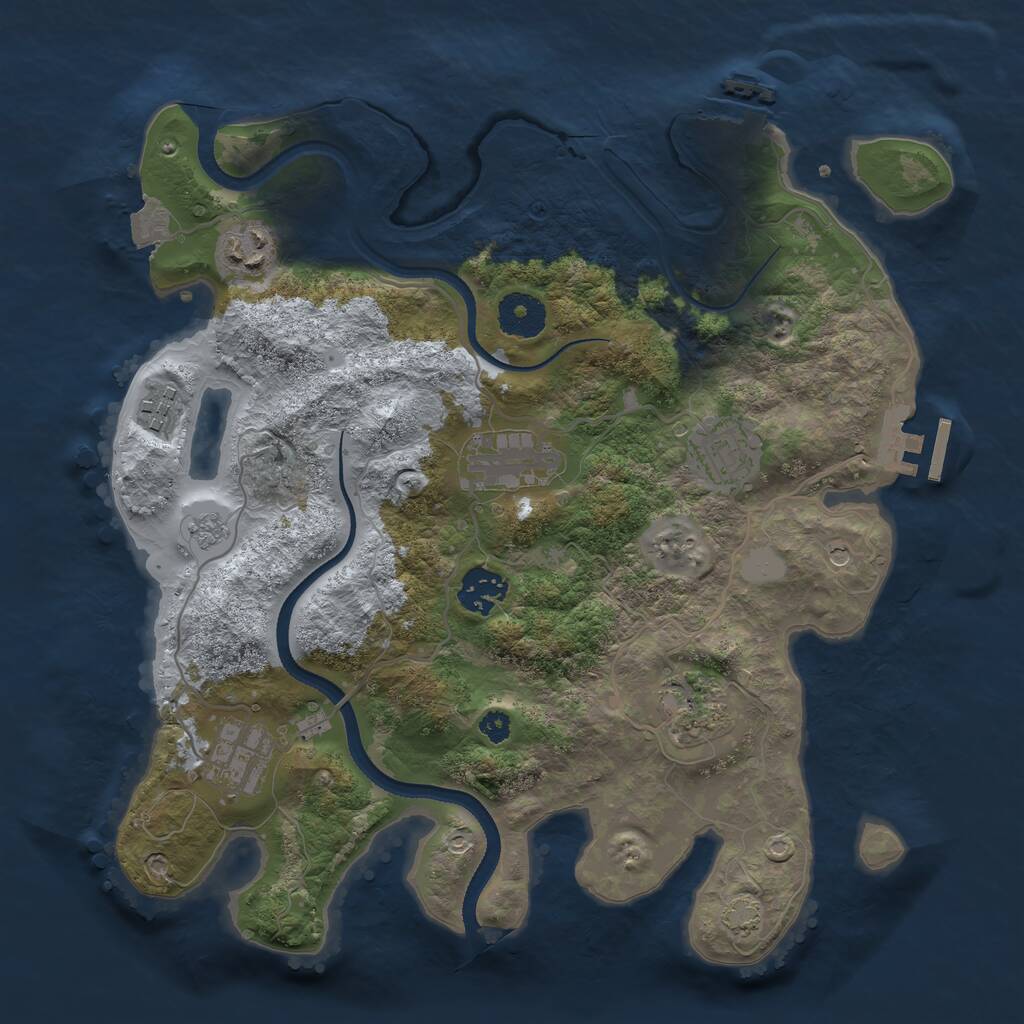 Rust Map: Procedural Map, Size: 3300, Seed: 445566, 13 Monuments