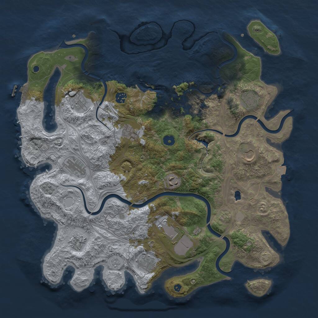 Rust Map: Procedural Map, Size: 4250, Seed: 10890, 17 Monuments
