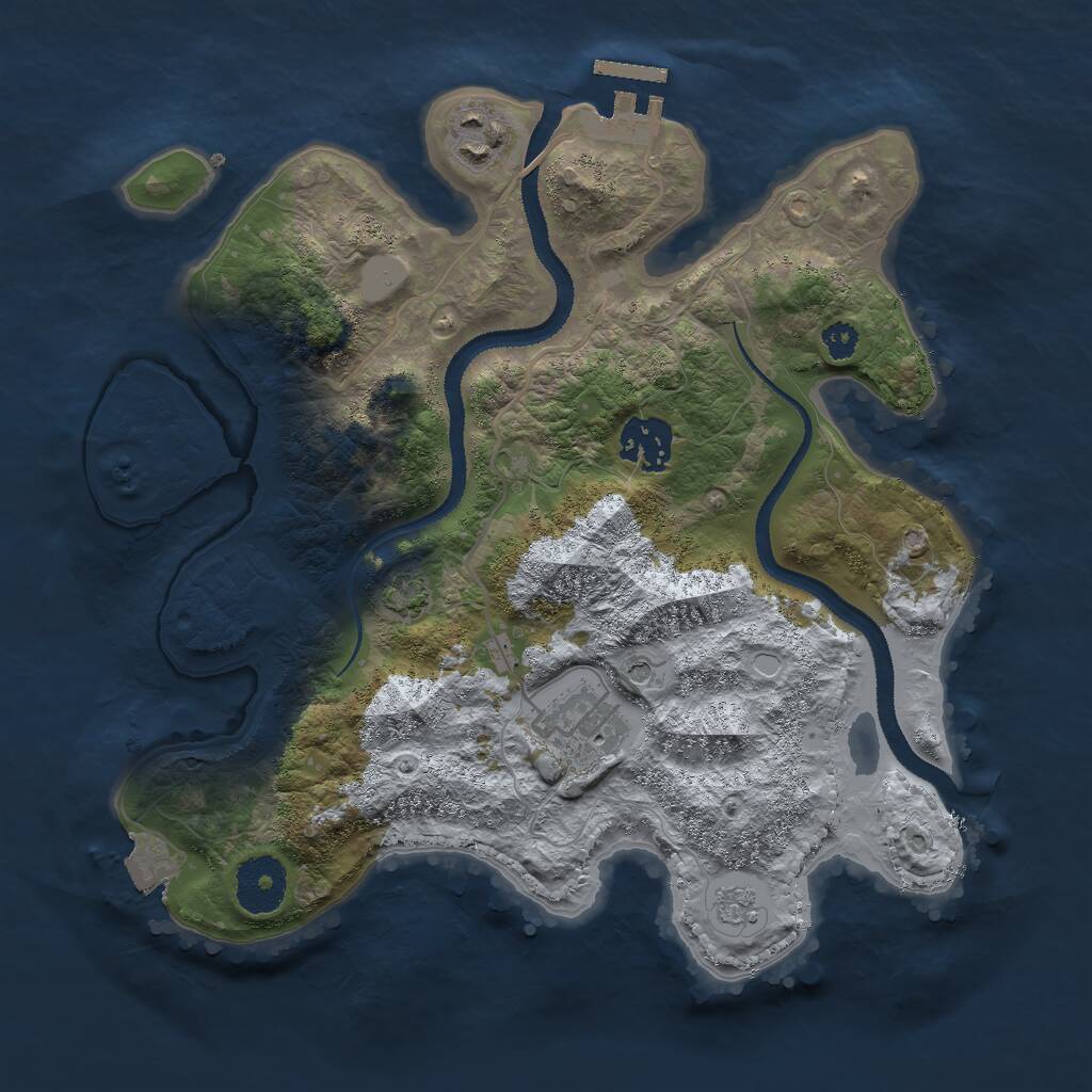 Rust Map: Procedural Map, Size: 3000, Seed: 1498387594, 8 Monuments