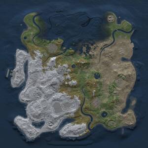 Thumbnail Rust Map: Procedural Map, Size: 3750, Seed: 301521, 15 Monuments