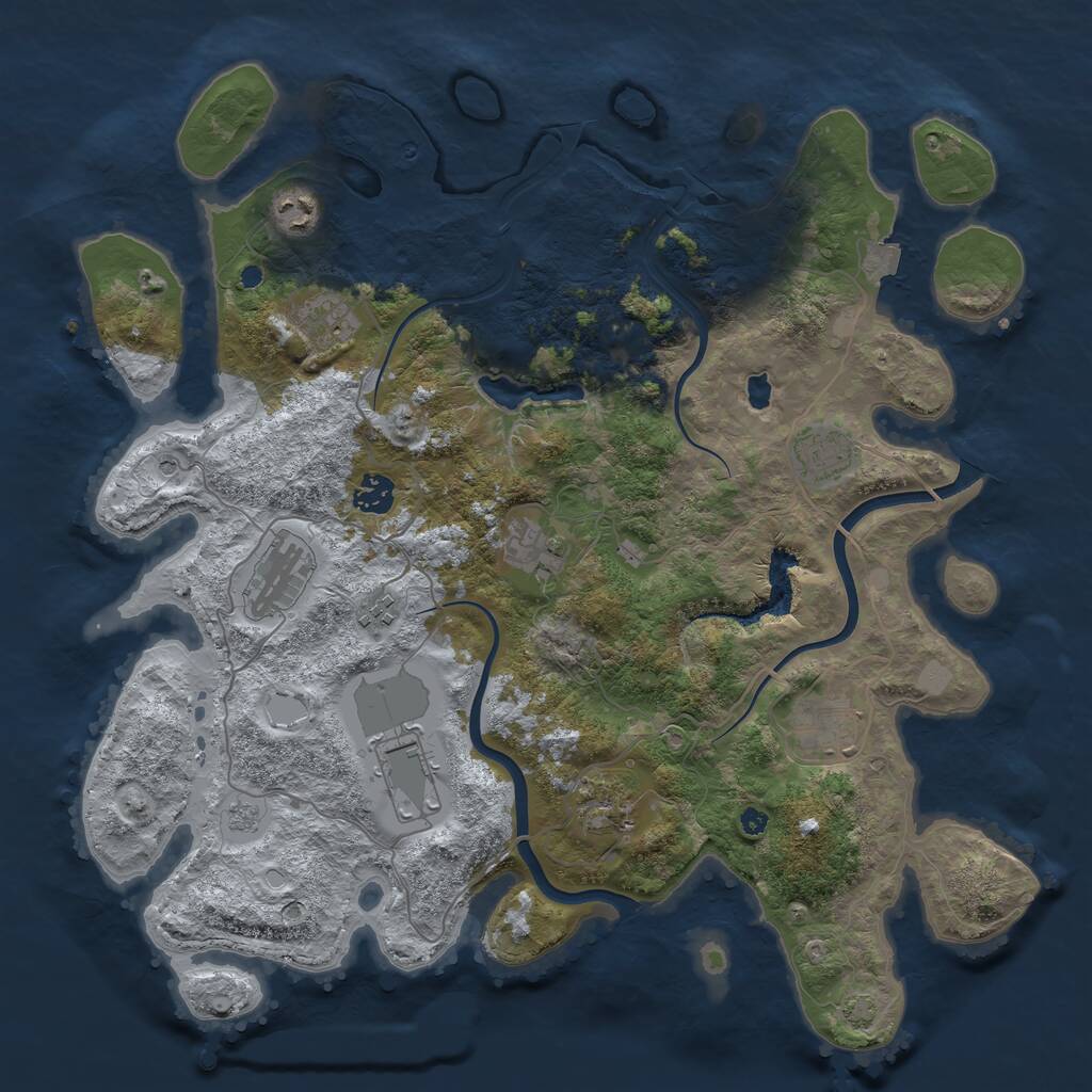Rust Map: Procedural Map, Size: 4000, Seed: 6069, 14 Monuments