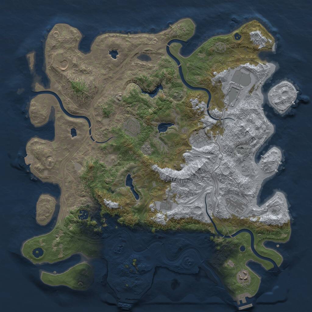 Rust Map: Procedural Map, Size: 4500, Seed: 978042964, 15 Monuments