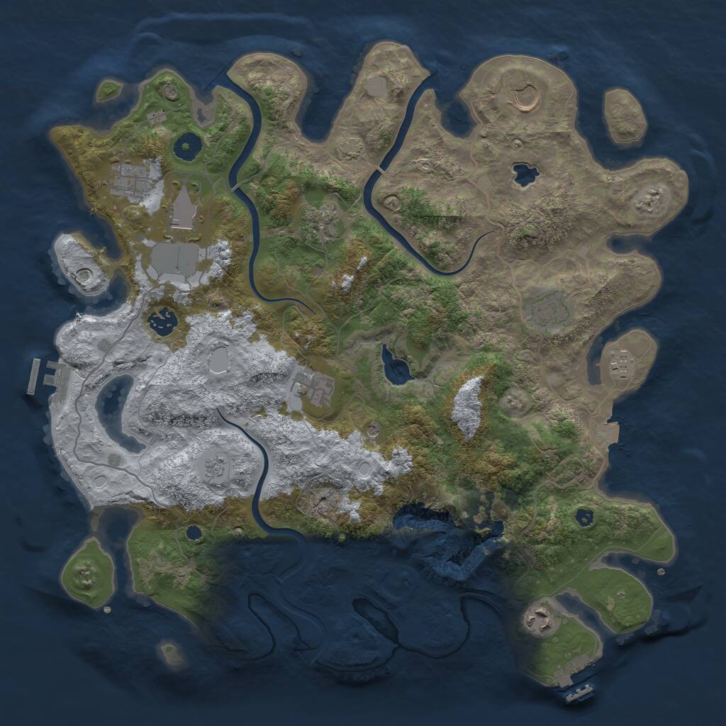 Rust Map: Procedural Map, Size: 4000, Seed: 211347729, 15 Monuments