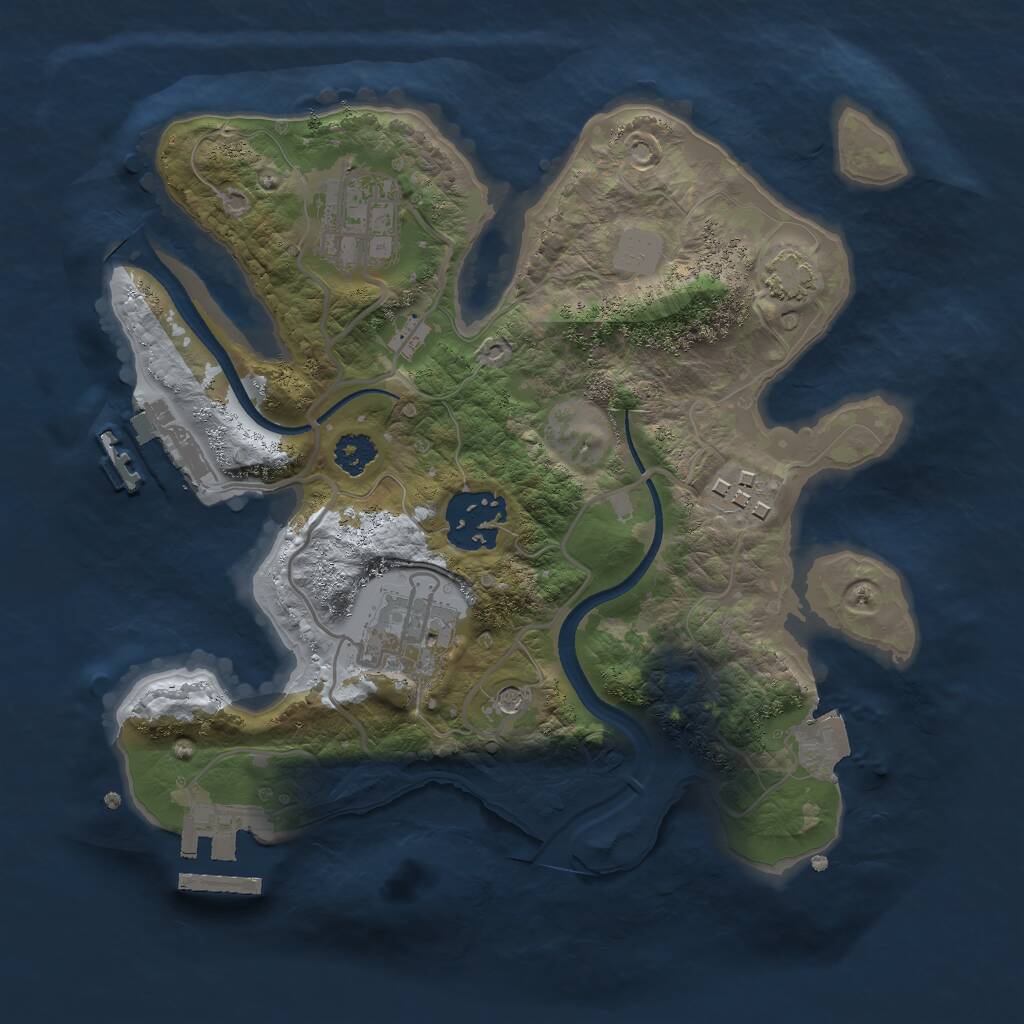 Rust Map: Procedural Map, Size: 2500, Seed: 1567319945, 9 Monuments