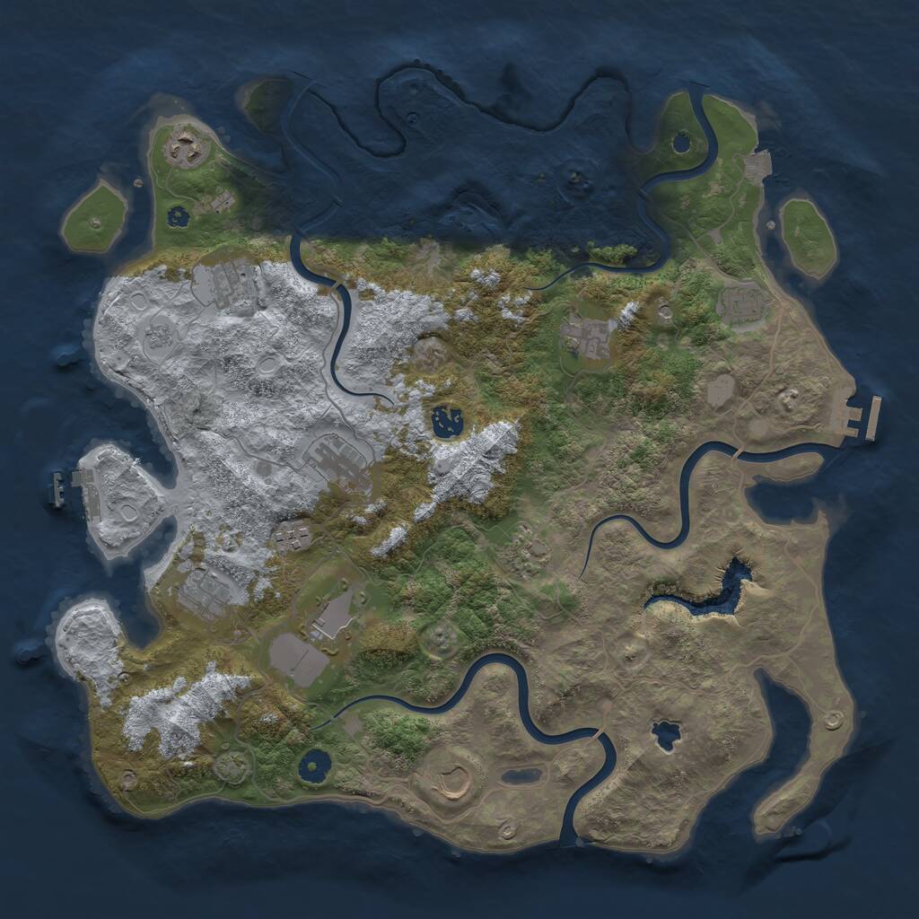 Rust Map: Procedural Map, Size: 4200, Seed: 26092711, 17 Monuments