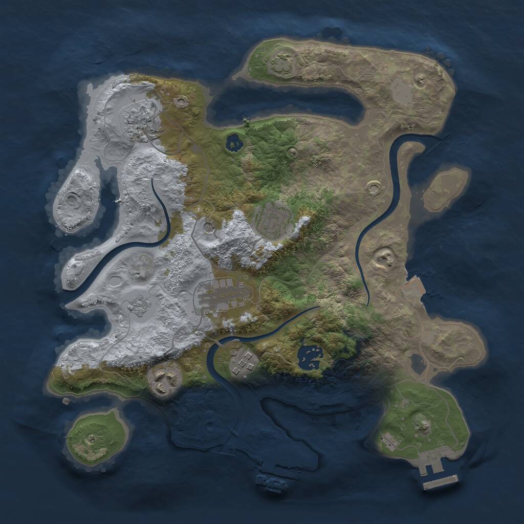Rust Map: Procedural Map, Size: 3000, Seed: 101332470, 12 Monuments