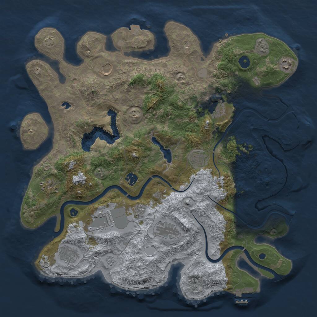 Rust Map: Procedural Map, Size: 4000, Seed: 8866513, 16 Monuments