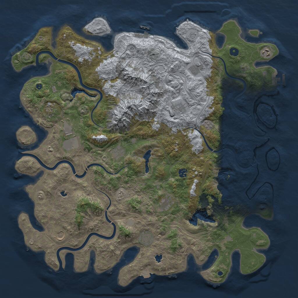 Rust Map: Procedural Map, Size: 5000, Seed: 8290547, 17 Monuments