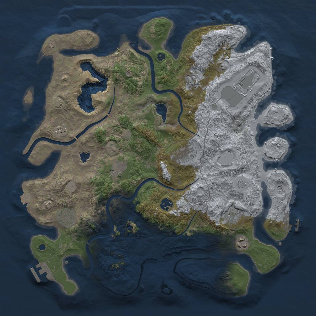Rust Map: Procedural Map, Size: 4000, Seed: 18273645, 15 Monuments